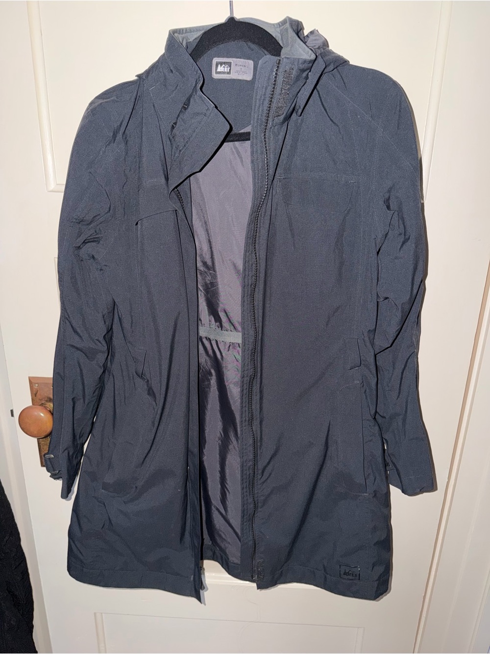 REI Women’s Black Waterproof Hooded Jacket
